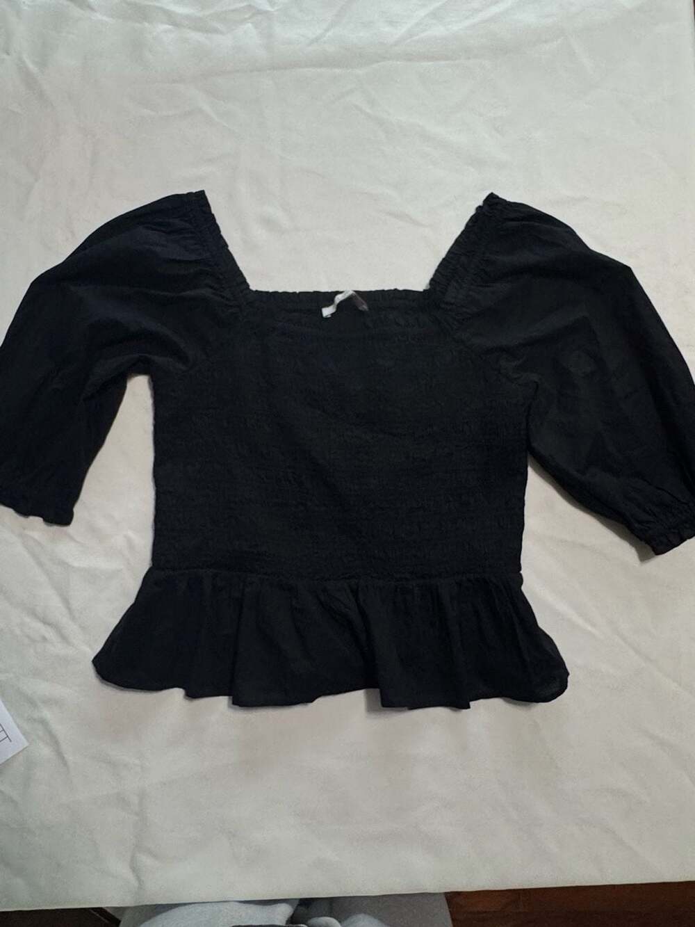 Smocked Peplum Puff Sleeve Cottagecore Babydoll Top
